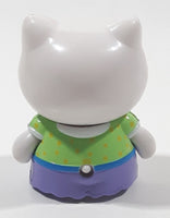 Rare 2003 Bandi Sanrio Hello Kitty School Girl Business Attire 1 7/8" Tall Toy Figure with Removable Snap On Clothes