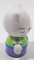 Rare 2003 Bandi Sanrio Hello Kitty School Girl Business Attire 1 7/8" Tall Toy Figure with Removable Snap On Clothes