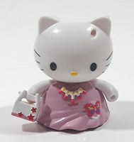 2003 Bandi Sanrio Hello Kitty Collection Fashion Dress Kitty 1 7/8" Tall Toy Figure with Removable Snap On Clothes and Picnic Basket Accessory