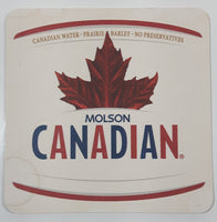 Molson Canadian Beer Canadian Water Prairie Barley No Preservatives 4" x 4" Paper Beverage Coaster