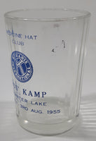 Vintage 1955 Kiwanis International Medicine Hat Club Kids Kamp Elkwater Lake 3 3/4" Tall Glass Cup