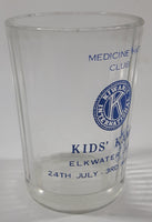 Vintage 1955 Kiwanis International Medicine Hat Club Kids Kamp Elkwater Lake 3 3/4" Tall Glass Cup