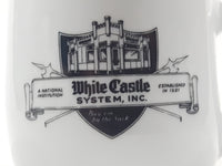 White Castle System Restaurant 'Buy em by the Sack' White 2 7/8" Tall Ceramic Coffee Mug Cup with Ash Tray Bottom