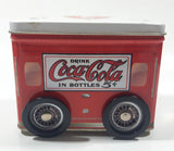 Drink Coca-Cola In Bottle 5 Cents Coke Trailer Shaped Tin Metal Container with Rolling Wheels