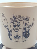 Rare Vintage Bertwood Marketing Mohawk Gas Stations 3 5/8" Tall Plastic Coffee Mug Cup with Coaster Base