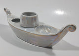 Vintage Beswick 1498 Iridescent Mother of Pearl Gold Trim Boat Shape Caviar Serving Dish