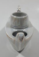 Vintage Beswick 1498 Iridescent Mother of Pearl Gold Trim Boat Shape Caviar Serving Dish