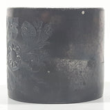 Antique 1800s Engraved Etched Silver Look Heavy Metal Napkin Holder Ring