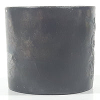Antique 1800s Engraved Etched Silver Look Heavy Metal Napkin Holder Ring
