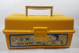 Vintage 1965 Zebco United Features Syndicate Peanuts Snoopy Catch 'Em Box Yellow Plastic Fishing Tackle Box