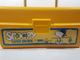 Vintage 1965 Zebco United Features Syndicate Peanuts Snoopy Catch 'Em Box Yellow Plastic Fishing Tackle Box