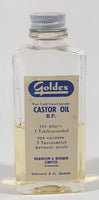 Antique Robinson & Webber Limited Winnipeg Goldex Pure Cold Drawn London Castor Oil B.P. 4 1/8" Tall 2 Fl Ounces Glass Medicine Bottle