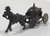 Vintage Miniature Cinderella Horse Drawn Carriage Metal Pencil Sharpener Doll House Furniture Size with Rolling Wheels