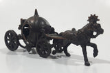 Vintage Miniature Cinderella Horse Drawn Carriage Metal Pencil Sharpener Doll House Furniture Size with Rolling Wheels