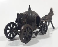 Vintage Miniature Cinderella Horse Drawn Carriage Metal Pencil Sharpener Doll House Furniture Size with Rolling Wheels