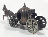 Vintage Miniature Cinderella Horse Drawn Carriage Metal Pencil Sharpener Doll House Furniture Size with Rolling Wheels