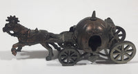 Vintage Miniature Cinderella Horse Drawn Carriage Metal Pencil Sharpener Doll House Furniture Size with Rolling Wheels