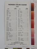 Antique 1940 M. Meghrig & Sons Distributor Wonder Color Gauge Stamp Color Identification Card Set