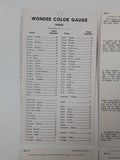 Antique 1940 M. Meghrig & Sons Distributor Wonder Color Gauge Stamp Color Identification Card Set