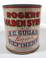 Vintage Rogers Syrup Golden Sugar Vancouver, B.C. Sugar Refinery 5lb Tin Metal Can