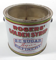 Vintage Rogers Syrup Golden Sugar Vancouver, B.C. Sugar Refinery 10lb Tin Metal Can Pail