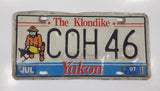 1997 Yukon The Klondike Man Panning Gold Themed Metal Vehicle License Plate Tag C0H 46