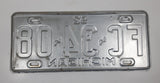 1952 Michigan Silver with Black Letters Metal Vehicle License Plate Tag FC 34 08