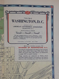 1956-57 AAA American Automobile Association Visitor's Guide TO Washington Annapolis Mount Vernon Road Map