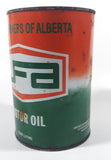 Vintage UFA United Farms of Alberta Extra H.D. SAE 30 Motor Oil 5 7/8" Tall One Litre Metal Oil Can FULL