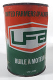 Vintage UFA United Farms of Alberta Extra H.D. SAE 30 Motor Oil 5 7/8" Tall One Litre Metal Oil Can FULL
