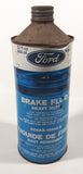 Vintage Ford Heavy Duty Brake Fluid 32 fl oz 909 ml Blue and White Metal Can FULL