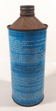 Vintage Ford Heavy Duty Brake Fluid 32 fl oz 909 ml Blue and White Metal Can FULL