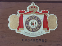 Vintage Royal Jamaica Casanovas 6 1/4" Hinged Wooden Cigar Box