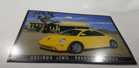 Lucinda Lewis Roadside America Volkswagen New Beetle Yellow Car 12 1/4" x 16 1/2" Tin Metal Sign