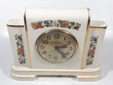 Vintage Mastercrafters Flower Pattern Porcelain 10 5/8" Wide Electric Mantle Clock