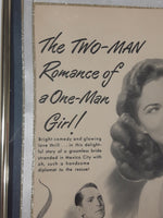 Vintage 1947 Honeymoon Movie Film Shirley Temple Framed Magazine Advertisement