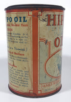 Antique James Weir Company Ltd Toronto Hippo Oil Permanent Pliable 4 1/2" Tall Metal Oil Can FULL