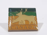 Canada Blue Green Yellow Elk Themed Metal Lapel Pin