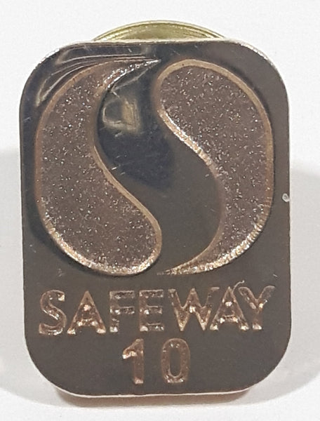 Safeway 10 Years Award Gold Tone Metal Lapel Pin