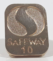 Safeway 10 Years Award Gold Tone Metal Lapel Pin