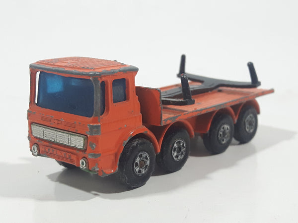 Vintage 1971 Lesney Matchbox Series Ergomatic Cab Leyland Pipe Truck Orange Die Cast Toy Car Vehicle Made in England