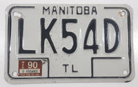 1983 Friendly Manitoba White With Black Letters Trailer Metal Vehicle License Plate Tag LK54D