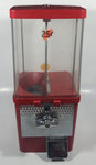 Vintage Northwestern Red Metal with Plastic Globe "Thank You" 15 1/2" Tall Gumball Candy Dispenser Vending Machine with Two Keys