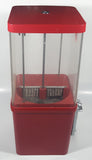 Vintage Komet Red Metal with Plastic Globe "Thank You" 15 1/2" Tall Gumball Candy Dispenser Vending Machine with Two Keys