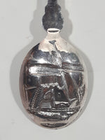 Dutch Holland Windmill Travel Souvenir Silver Plated Metal Spoon with Rotating Blades