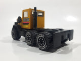 Vintage 1986 Remco Semi Tractor Truck A & H Construction Company Yellow Pressed Steel and Plastic Die Cast Toy Car Vehicle