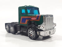 Vintage 1980 Buddy L Peterbilt Semi Tractor Truck Green Pressed Steel and Plastic Die Cast Toy Car Vehicle