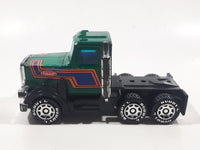 Vintage 1980 Buddy L Peterbilt Semi Tractor Truck Green Pressed Steel and Plastic Die Cast Toy Car Vehicle