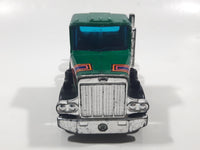 Vintage 1980 Buddy L Peterbilt Semi Tractor Truck Green Pressed Steel and Plastic Die Cast Toy Car Vehicle