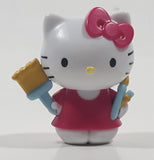 2018 Sanrio Hello Kitty with Paint Brushes 1 3/4" Tall Plastic Toy Figure